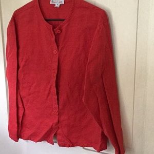 Red linen jacket